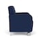 Lesro Siena Lounge Reception Wide Guest Chair w/ Front Casters, Brushed Steel Back Legs, MD Ink Uph SN1201 - alternate 3